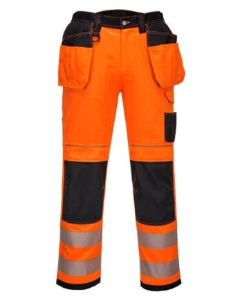Sort Portwest Pw3 Vis Stretch Bukser Med Hængelommer Pw306 Orange Bukser Portwest Underdele - Portwest Jeans  - 5036108339877