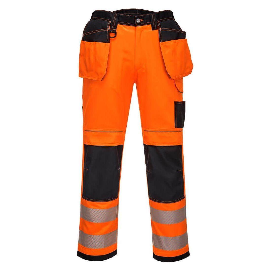 Sort Portwest Pw3 Vis Stretch Bukser Med Hængelommer Pw306 Orange Bukser Portwest Underdele - Portwest Jeans - 5036108339877