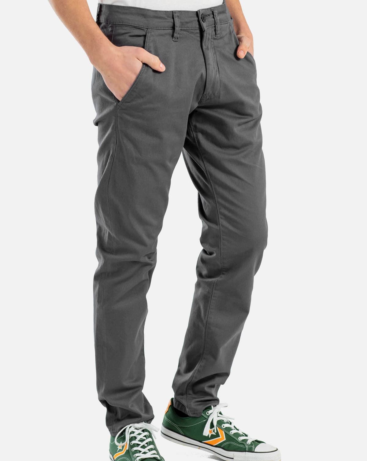 Dark Grey Reell Flex Tapered Chino Bukser Mørk Grå - Reell Jeans - 4051015273190