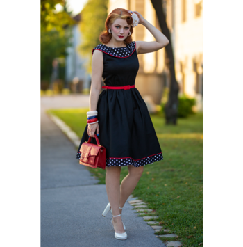 Sort Kjole: Cindy Black Retro - Jeans