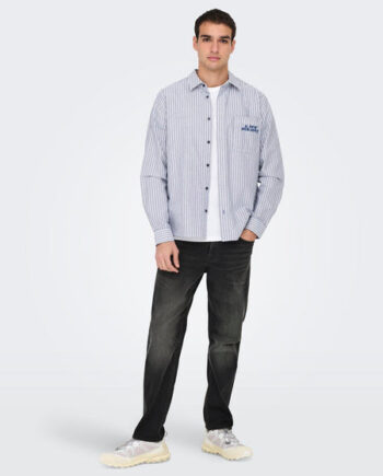 Dark Grey Denim Onsweft Jax Coat 4496 Cro Dnm Noos - Only & Sons Jeans  - 5715824028363