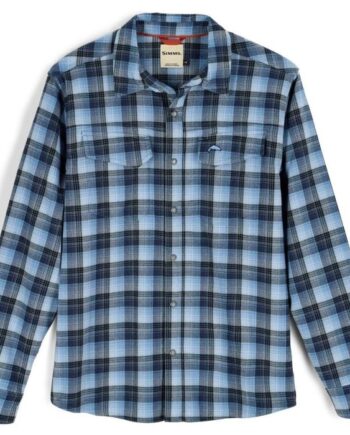 Simms Gallatin Flannel Shirt Kennebec Pld Steel Blue - Simms Shirt