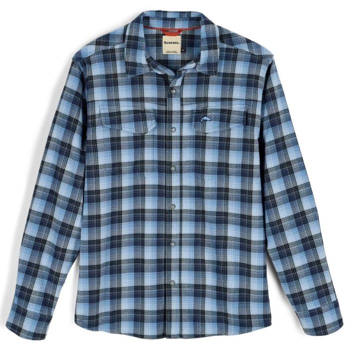 Simms Gallatin Flannel Shirt Kennebec Pld Steel Blue - Simms Shirt