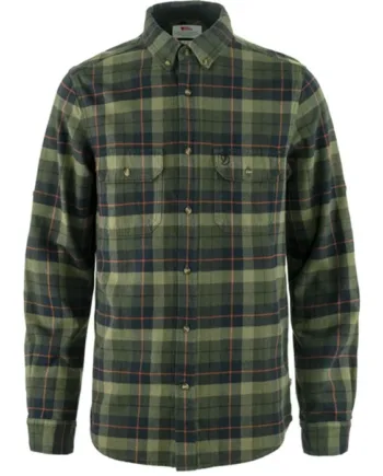 Sort Fjallraven Singi Heavy Flannel Shirt Herre Mænd Black Deep Forest 2xl Skjorter - Fjällräven Shirt  - 7323451110542
