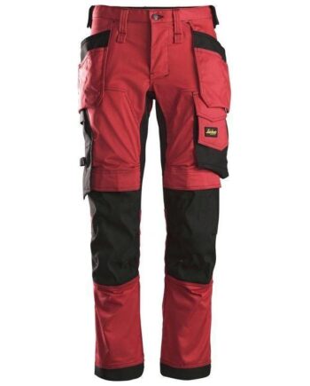 Sort Snickers Bukser Stretch Med Hylsterlommer Chilirød 6241 Chilirød Bukser Arbejdsbukser Cordura - Snickers Jeans  - 7332515575449