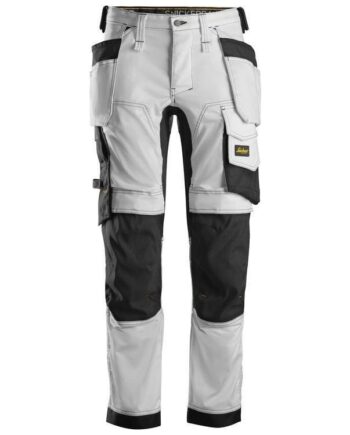 Hvid Snickers Bukser Stretch Med Hylsterlommer Sort 6241 Sort Bukser Arbejdsbukser Cordura - Snickers Jeans  - 7332515267733