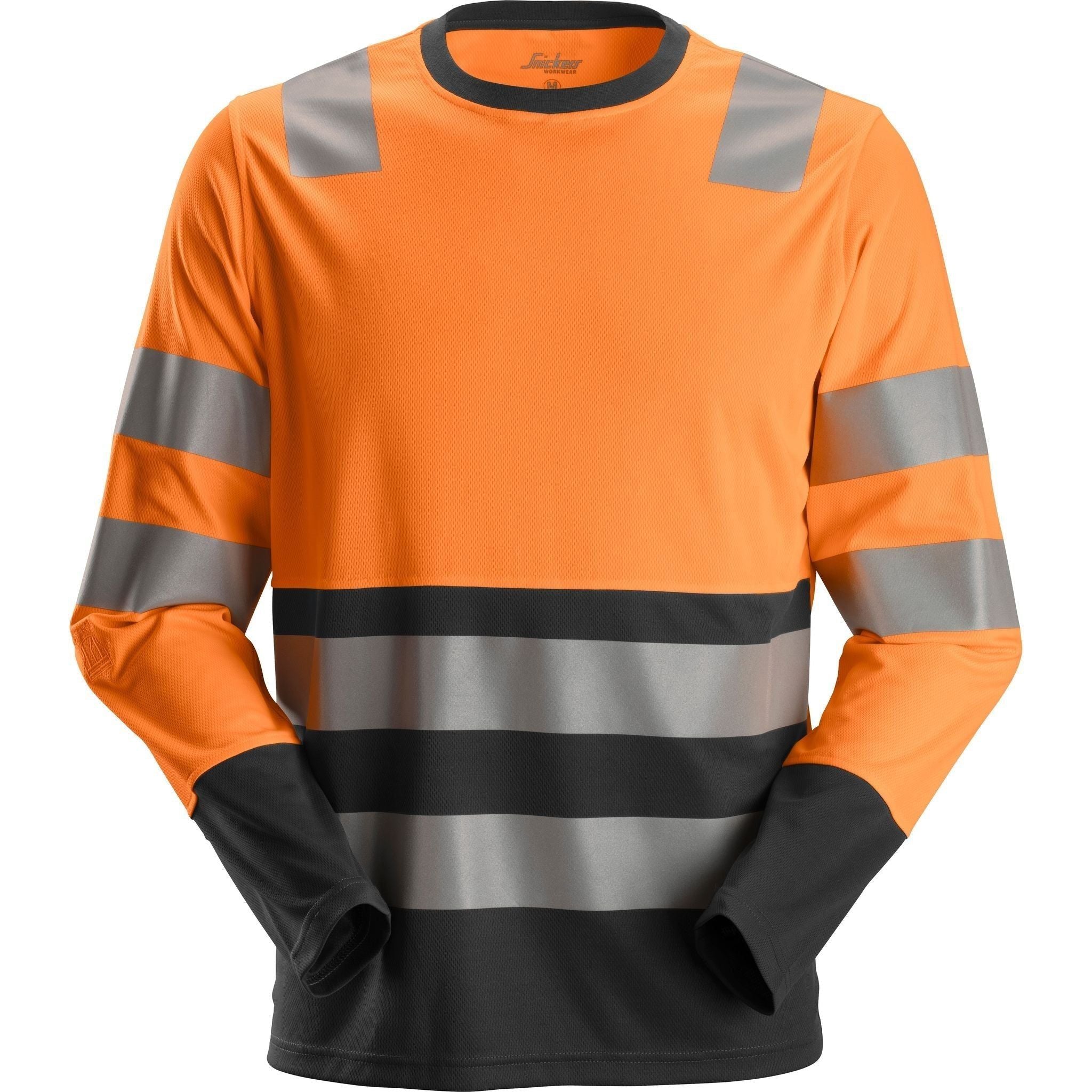 Sort Snickers Shirt Lange ærmer 2433 Orange Shirts Iso 20471 Klasse Vis - Snickers Shirt - 7332515572813