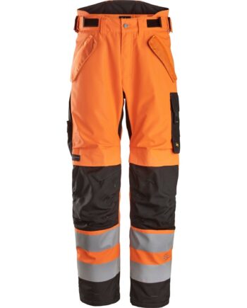 Sort Snickers Buks Vandtæt Lag Vis Klasse 6630 Orange Bukser Iso 20471 Klasse Kort Holder - Snickers Jeans  - 7332515548061