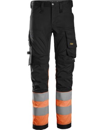 Snickers Bukser Stretch Vis Klasse 6334 Sort Orange Bukser Arbejdsbukser Cordura - Snickers Jeans  - 7332515420923