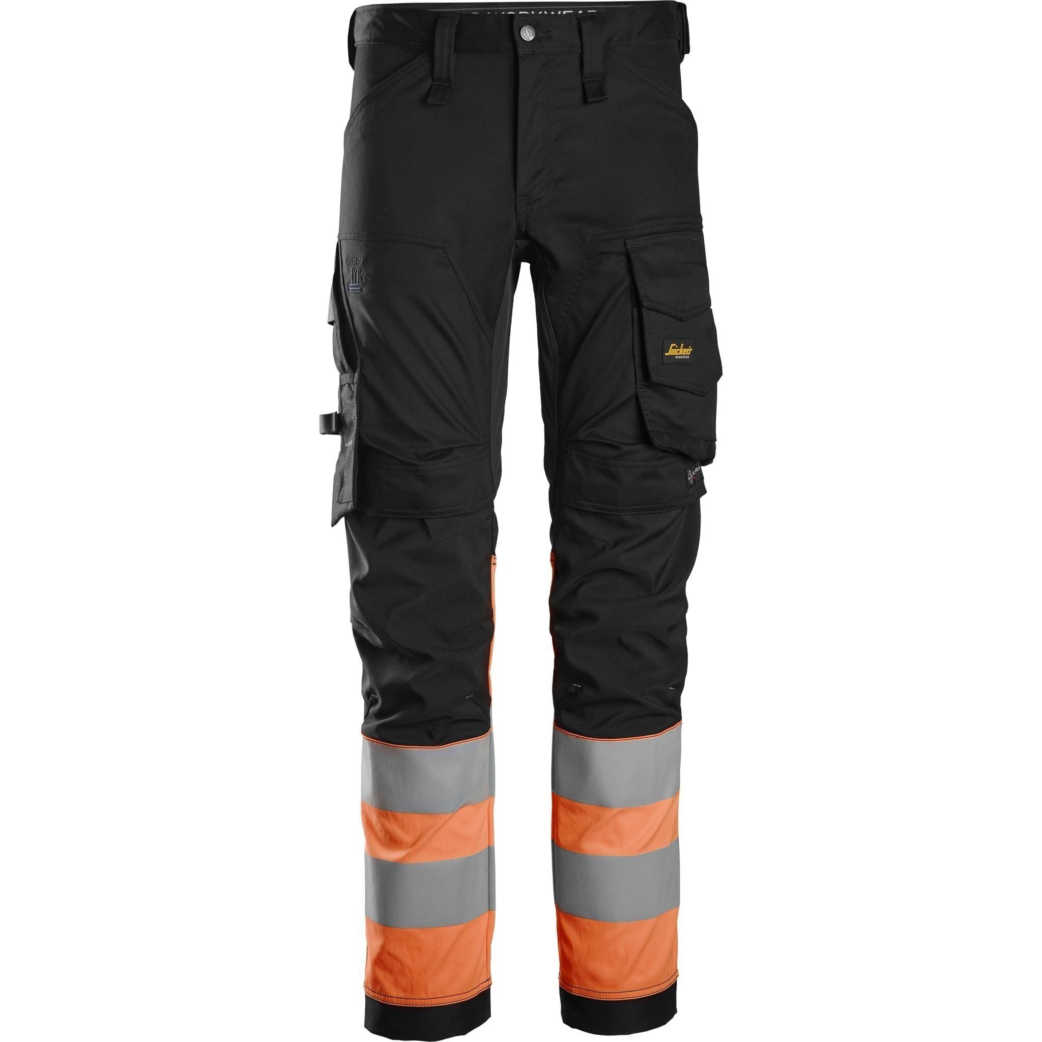 Snickers Bukser Stretch Vis Klasse 6334 Sort Orange Bukser Arbejdsbukser Cordura - Snickers Jeans - 7332515420923