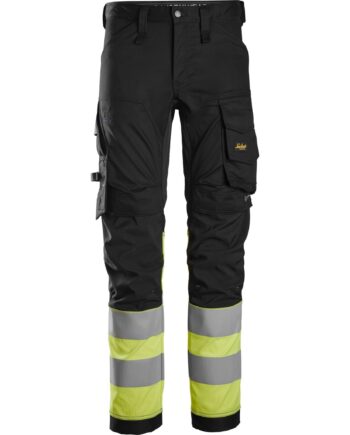 Snickers Bukser Stretch Vis Klasse 6334 Sort Gul Bukser Arbejdsbukser Cordura - Snickers Jeans  - 7332515421586