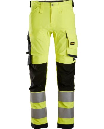 Sort Snickers Bukser Stretch Vis Klasse 6343 Gul Bukser Arbejdsbukser Cordura - Snickers Jeans  - 7332515410450