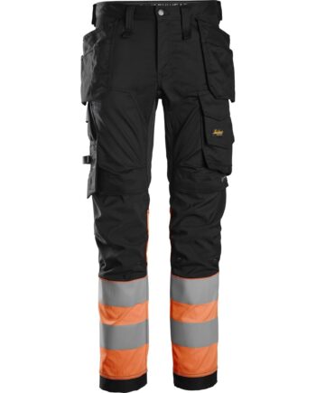 Snickers Bukser Stretch Med Hylsterlommer Vis Klasse 6234 Sort Orange Bukser Arbejdsbukser Cordura - Snickers Jeans  - 7332515417329