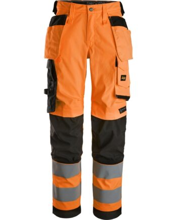 Sort Snickers Damebukser Stretch Med Hylsterlommer 6743 Orange Bukser Arbejdsbukser Dame - Snickers Jeans  - 7332515548610