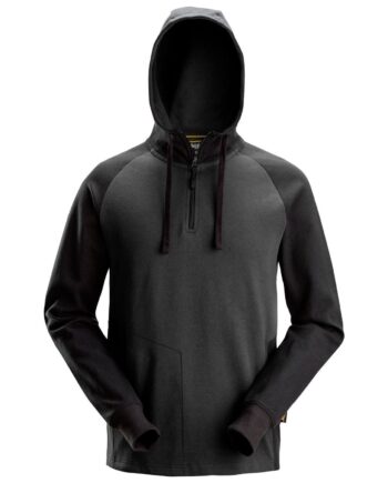 Sort Snickers Hættetrøje Farvet Kort Lynlås 2842 Koksgrå Sweatee Shirt Herre Overdele - Snickers Shirt  - 7332515592415