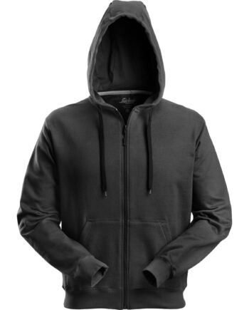 Sort Snickers Hættetrøje Med Lynlås 2801 Sweatee Shirt Fjernlager Hætte - Snickers Shirt  - 7332515031020
