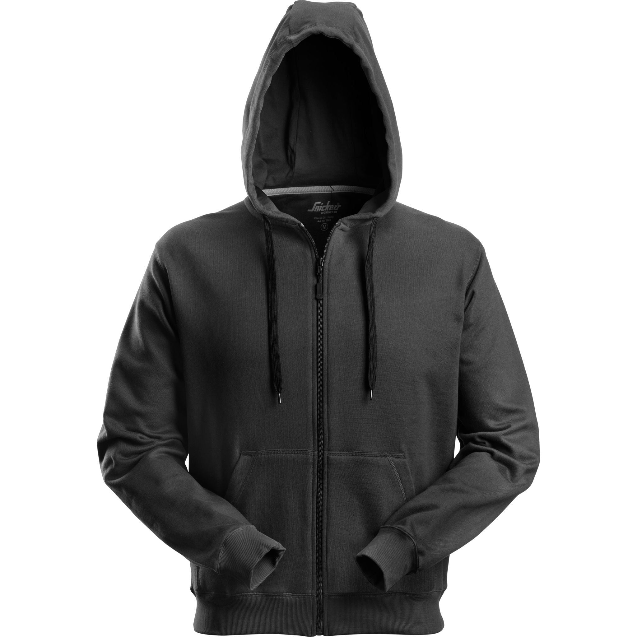 Sort Snickers Hættetrøje Med Lynlås 2801 Sweatee Shirt Fjernlager Hætte - Snickers Shirt - 7332515031020