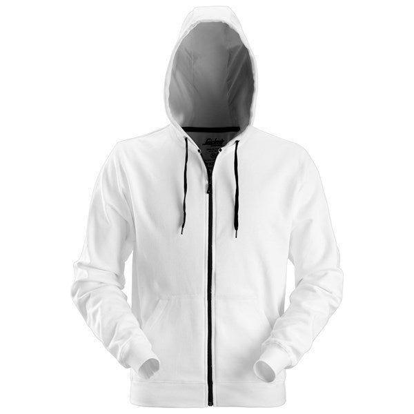 Hvid Snickers Hættetrøje Med Lynlås 2801 Sweatee Shirt Fjernlager Hætte - Snickers Shirt - 7332515031099