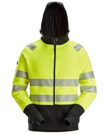 Sort Snickers Hættetrøje Med Lynlås Vis Klasse 2839 Vis Gul Sweatee Shirt Herre Hættetrøje - Snickers Shirt  - 7332515544254