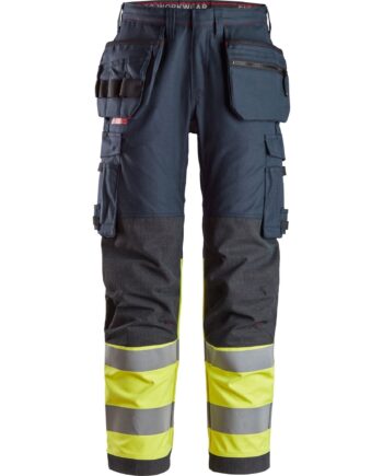 Snickers High Vis Arbejdsbukser Med Hylsterlommer Klasse 6263 Navy Gul Bukser Arbejdsbukser Bukser - Snickers Jeans  - 7332515404428