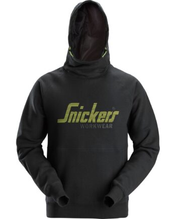 Sort Snickers Logo Hættetrøje 2845 Sweatee Shirt Hættetrøje Overdele - Snickers Shirt  - 7332515590930