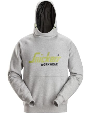 Snickers Logo Hættetrøje 2845 Lys Gråmaleret Sweatee Shirt Hættetrøje Overdele - Snickers Shirt  - 7332515591005