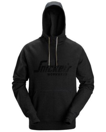 Sort Snickers Logo Hættetrøje 2894 Sweatee Shirt Hættetrøje Snickers - Snickers Shirt  - 7332515567574