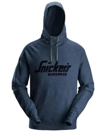 Snickers Logo Hættetrøje 2894 Navymeleret Sweatee Shirt Hættetrøje Snickers - Snickers Shirt  - 7332515567789