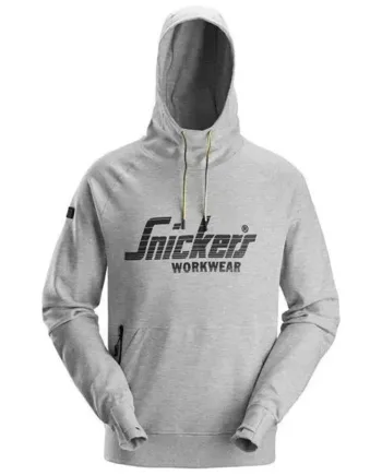 Snickers Logo Hættetrøje 2894 Lys Gråmaleret Sweatee Shirt Hættetrøje Snickers - Snickers Shirt  - 7332515567642