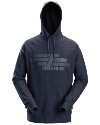 Snickers Polartec Hættetrøje Med Frott 8075 Navymeleret Sweatee Shirt Overdele Trøjer - Snickers Shirt  - 7332515566942
