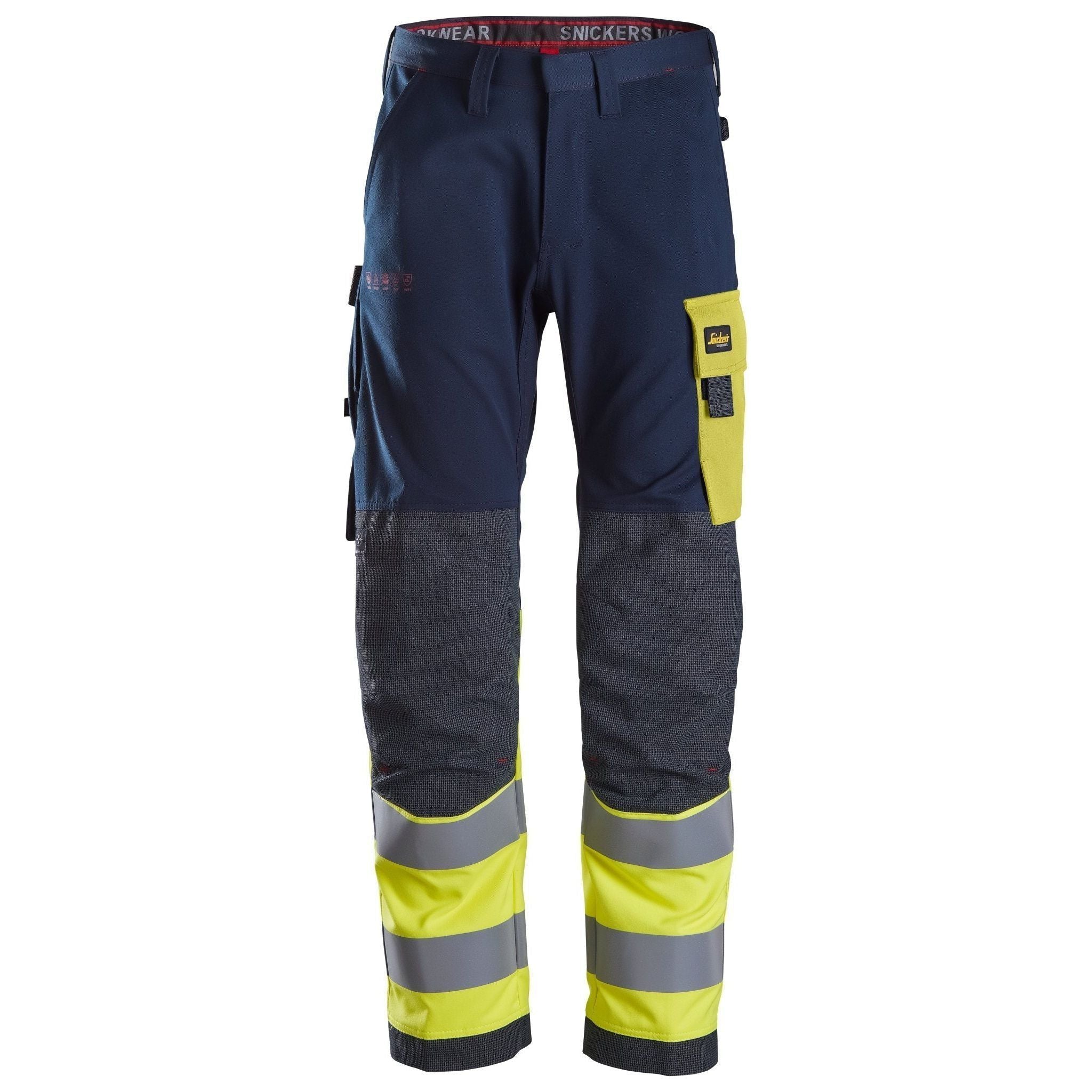 Snickers Protecwork Buks Vis Klasse 6376 Navy Gul 150 Bukser Arbejdstøj Discount - Snickers Jeans - 7332515350060