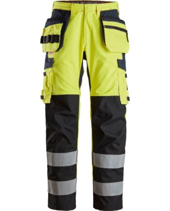 Snickers Bukser High Vis Med Hylsterlommer Klasse 6264 Gul Navy Bukser Arbejdstøj Discount - Snickers Jeans  - 7332515404756