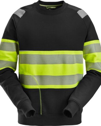 Snickers Sweatee Shirt High Vis Klasse 2830 Sort Gul Sweatee Shirt Vis Snickers - Snickers Shirt  - 7332515543905