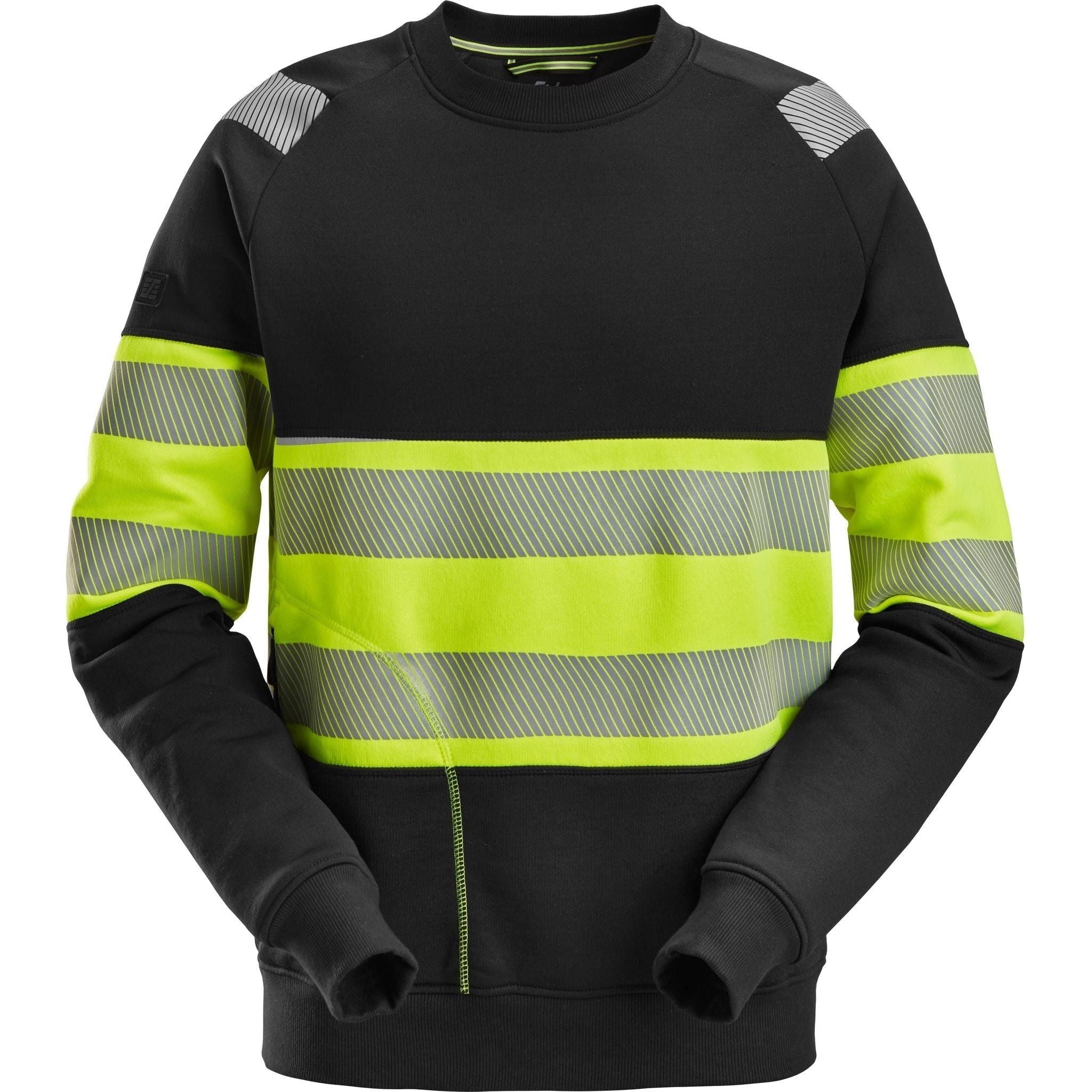 Snickers Sweatee Shirt High Vis Klasse 2830 Sort Gul Sweatee Shirt Vis Snickers - Snickers Shirt - 7332515543905