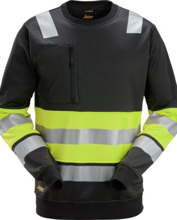Snickers Sweatee Shirt High Vis Klasse 8031 Sort Gul Sweatee Shirt Vis Overdele - Snickers Shirt  - 7332515550767
