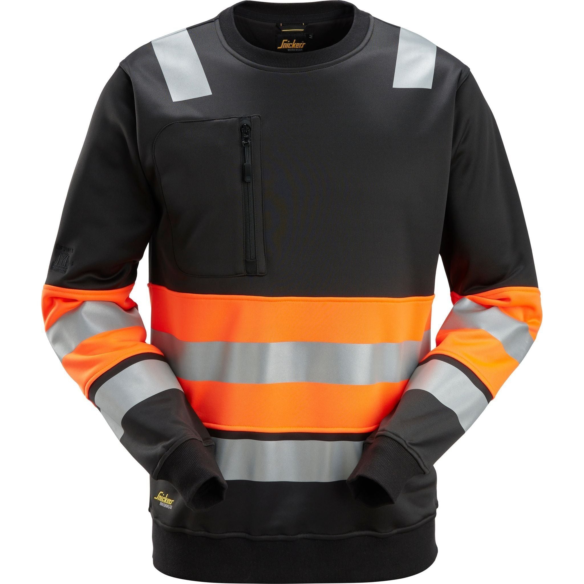 Snickers Sweatee Shirt High Vis Klasse 8031 Sort Orange Sweatee Shirt Vis Overdele - Snickers Shirt - 7332515550699