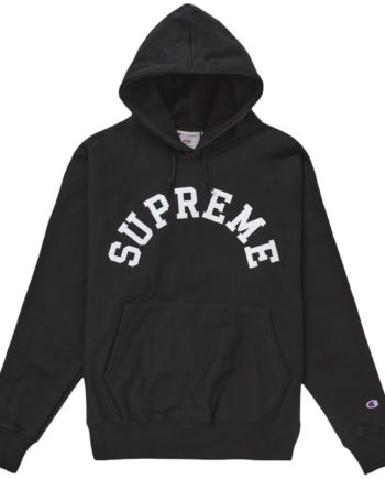 Sort Supreme Champion Hooded Sweatee Shirt Black - Supreme Shirt  - 0888977278840