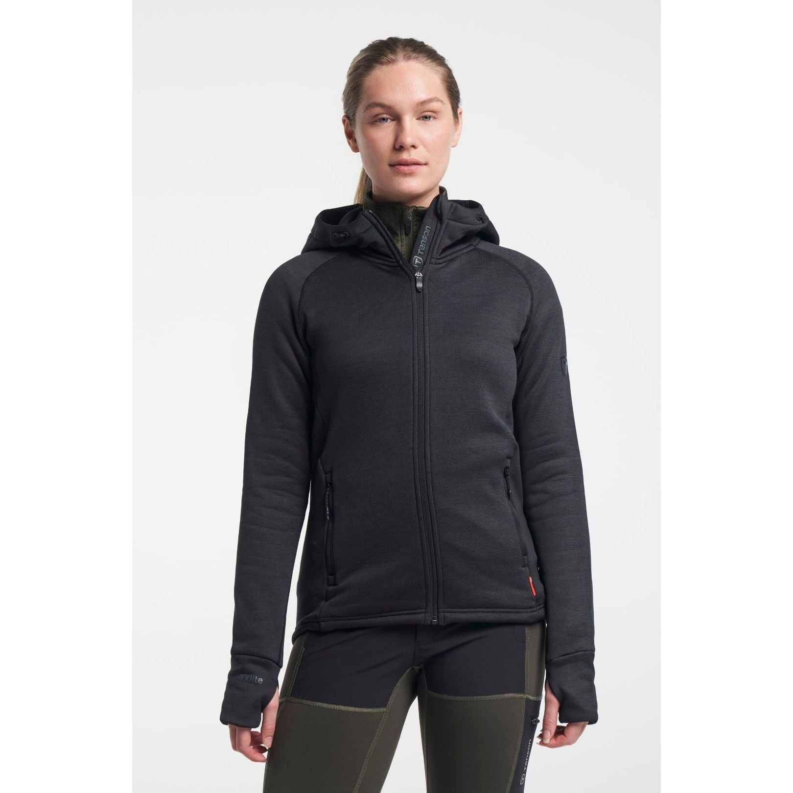 Sort Tenson Txlite Midlayer Hoodie Dame 17402 Black Sweatee Shirt Sweatee Shirt - Tenson Shirt - 7333020105053