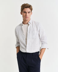 M Reg Linen Stripe Shirt - Gant Shirt  - 7325708673398