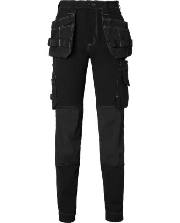 Sort Top Swede 307 Craftsmen Trousers Dame Black Bukser Discount Stretch - Top Swede Jeans  - 7340098942213