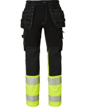 Sort Top Swede 312 Craftsmen Trousers Black Fluorescent Yellow C44 Bukser Discount Vis - Top Swede Jeans  - 7340098944538