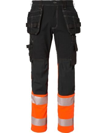 Sort Top Swede 312 Craftsmen Trousers Black Fluorescent Orange C44 Bukser Discount Vis - Top Swede Jeans  - 7340098944798
