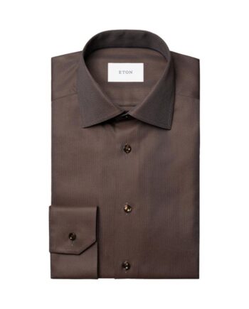 38 Herringbone Signature Twill Shirt - Eton Shirt  - 7313584717657