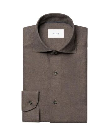 M Solid Flannel Shirt - Eton Shirt  - 7313584762145