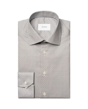 38 Micro Print Signature Twill Shirt - Eton Shirt  - 7313584731172