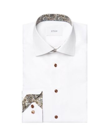 38 Paisley Effect Signature Twill Shirt - Eton Shirt  - 7313584838154
