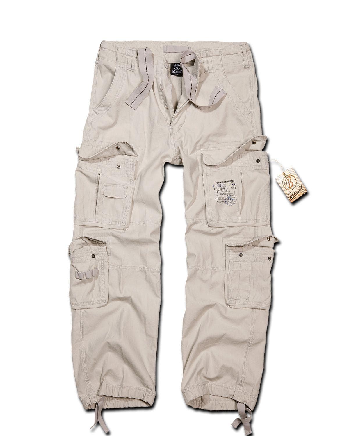 Hvid Brandit Pure Vintage Cargobukser Old White 7xl - Brandit Jeans  - 4051773003817