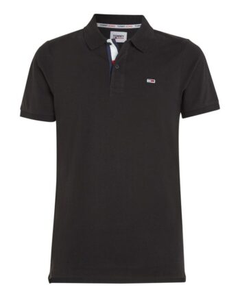 Sort Tjm Slim Placket Polo - Tommy Jeans Jeans  - 8720641121873