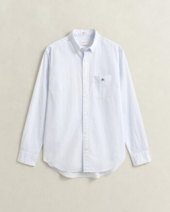 Blå Reg Poplin Stripe Shirt - Gant Shirt  - 7325707185007
