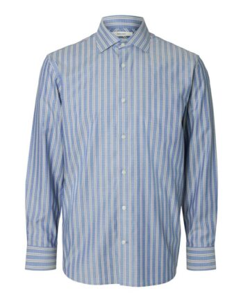Grå Slmregfinn Stripe Tex Shirt - Selected Shirt  - 5715913516054